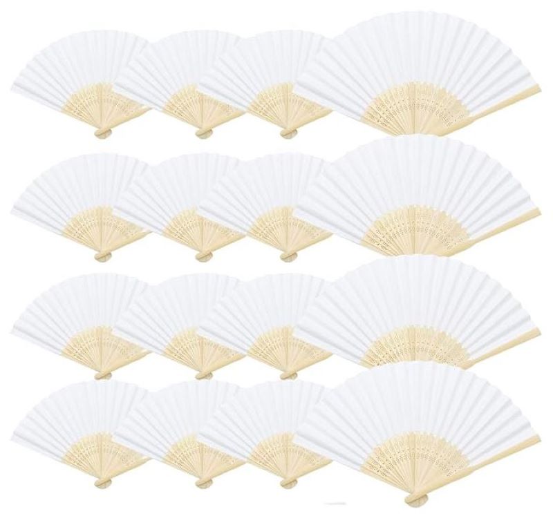 Bambu Kağıt Yelpaze 50 adet Beyaz